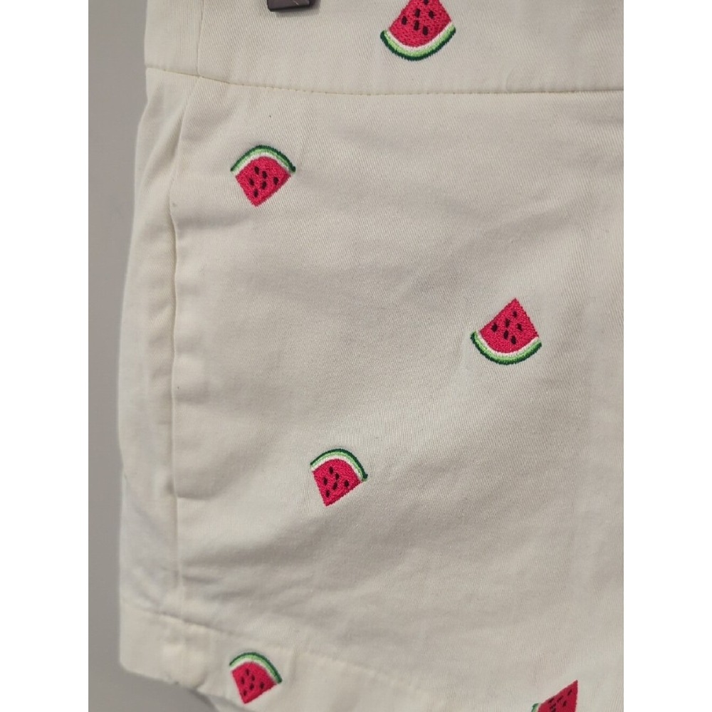 J. Crew Watermelon Shorts White Summer size 6 100% Cotton - Picture 2 of 6